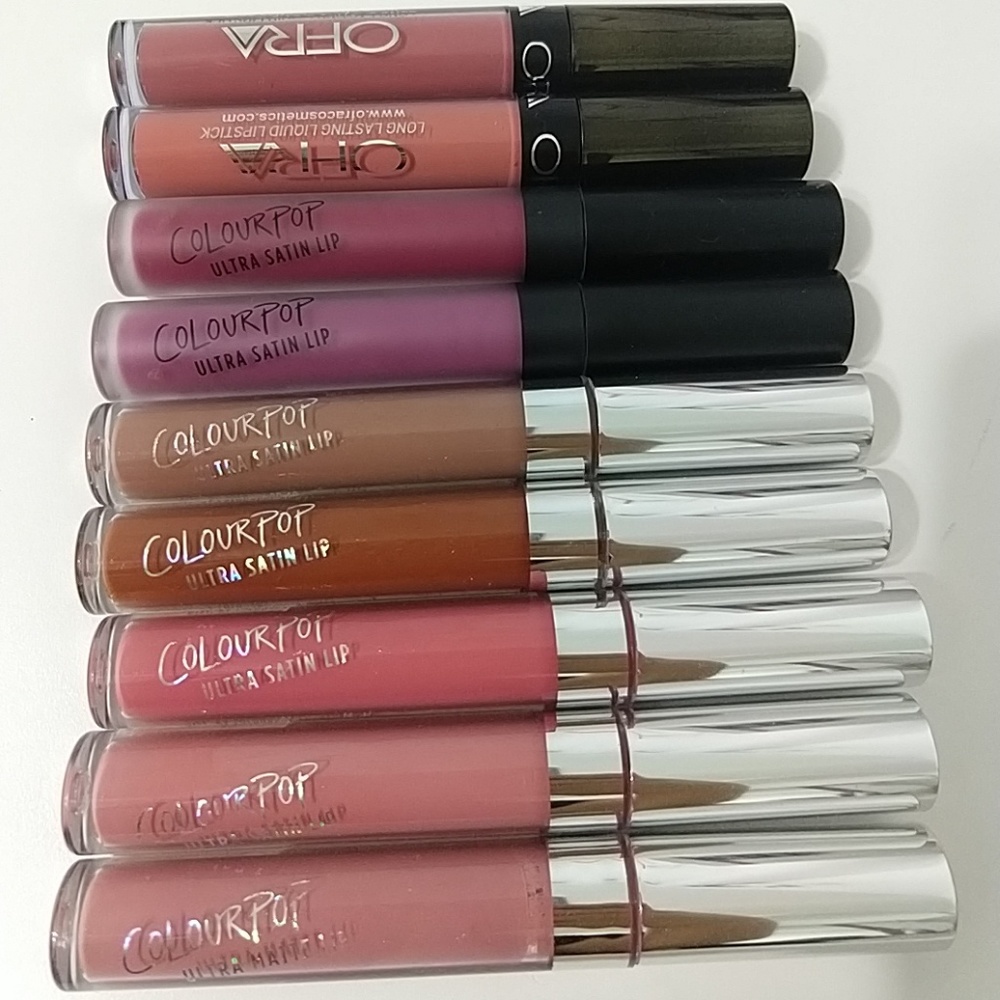 Set of 9 Liquid Lipsticks - Colourpop & Ofra